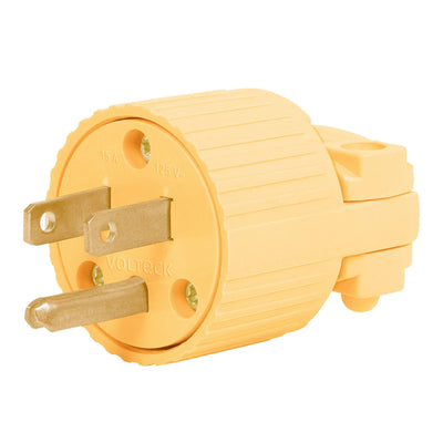 Clavija industrial, plástica, 2 polos, 3 hilos, 15A, 125V