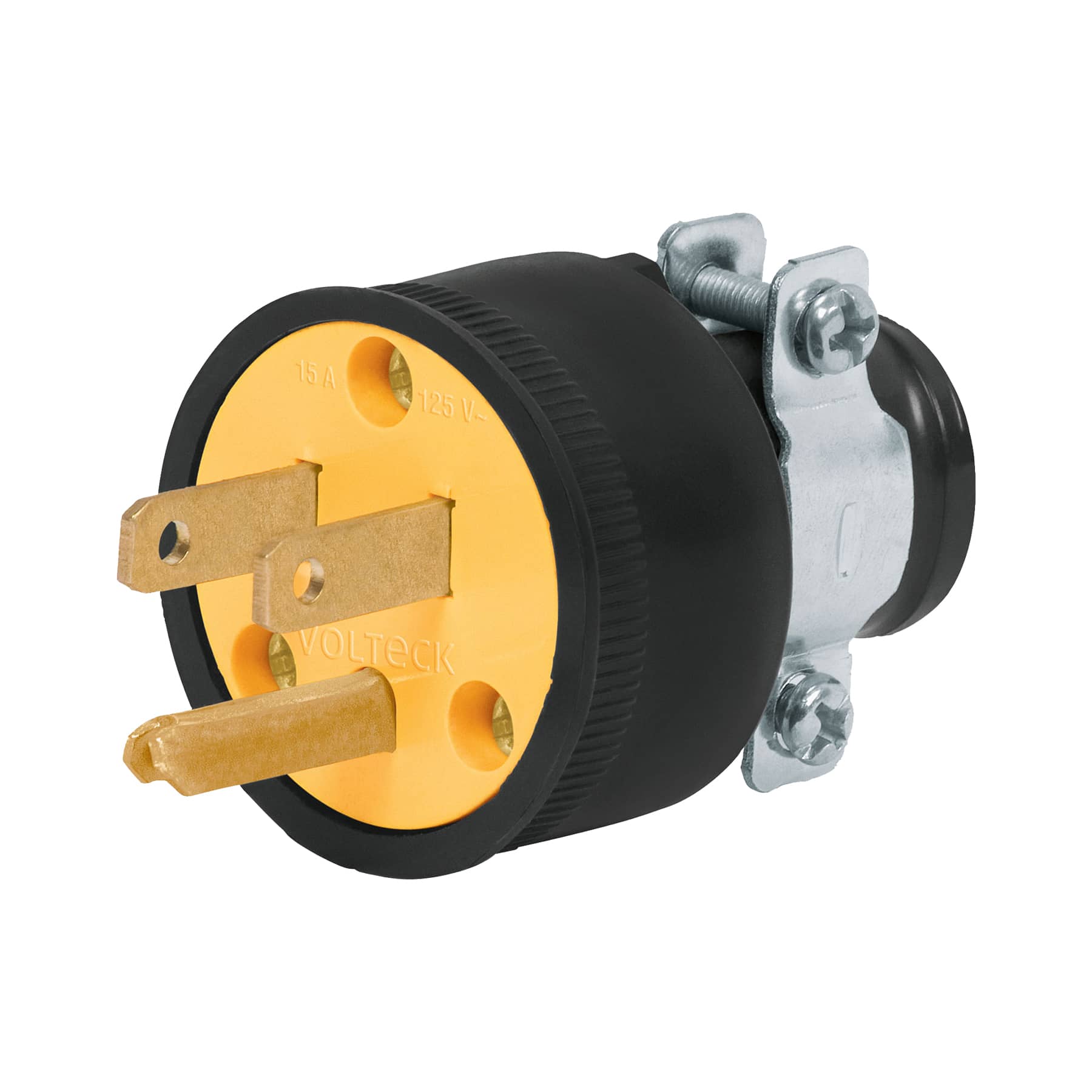 Clavija industrial reforzada, 2 polos, 3 hilos, 15A, 125V