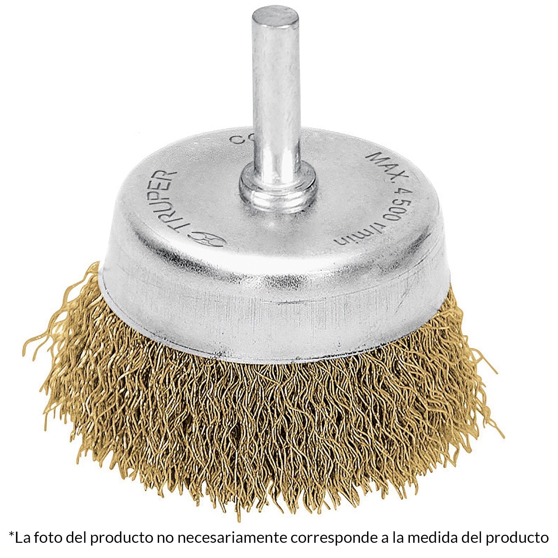 Carda de copa, alambre grueso, 1-3/4" para taladro