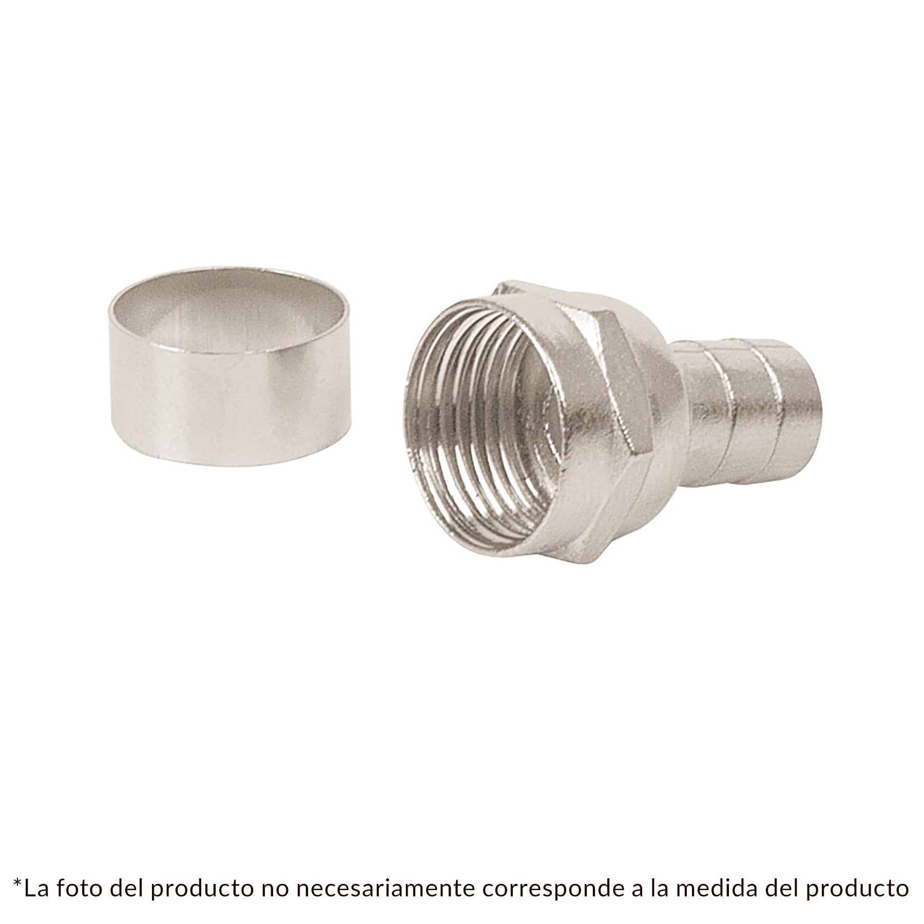 Conector coaxial RG 59 tipo campana, bolsa 4 pzas
