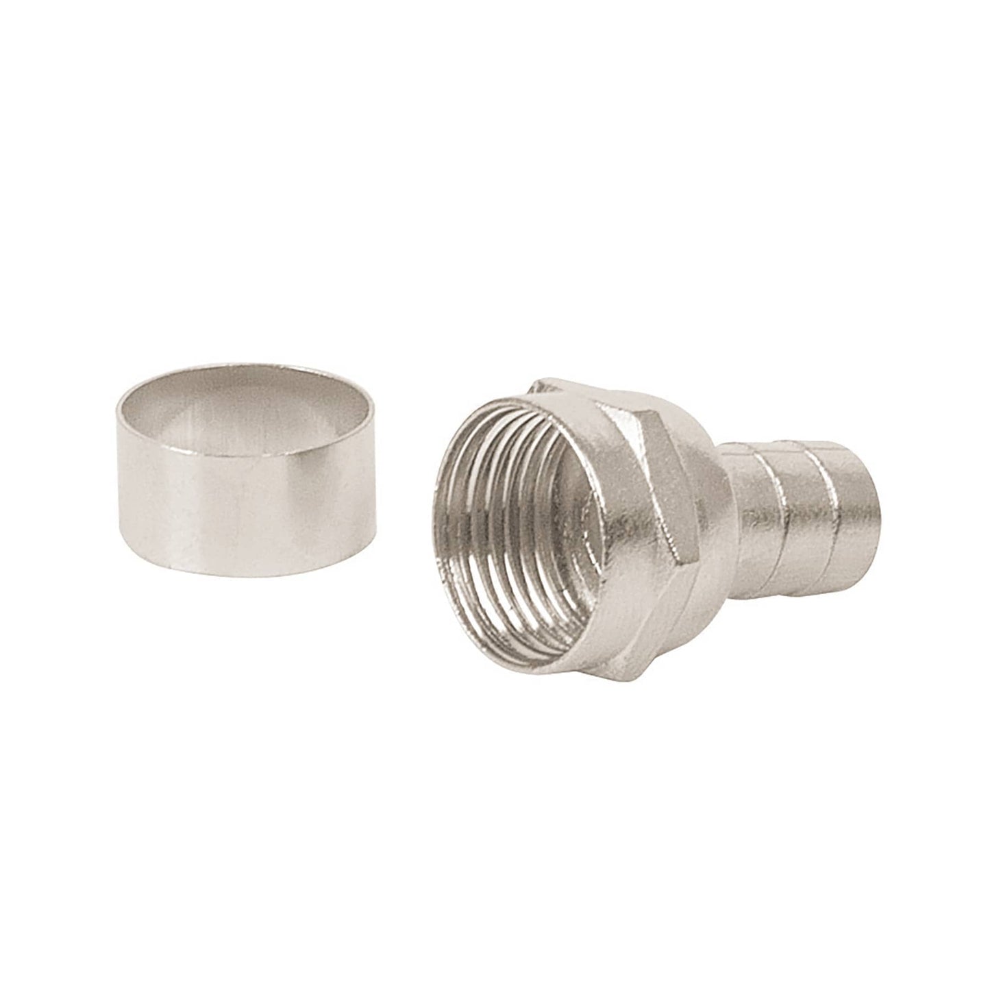 Conector coaxial RG 6 tipo campana,bolsa 4 pzas