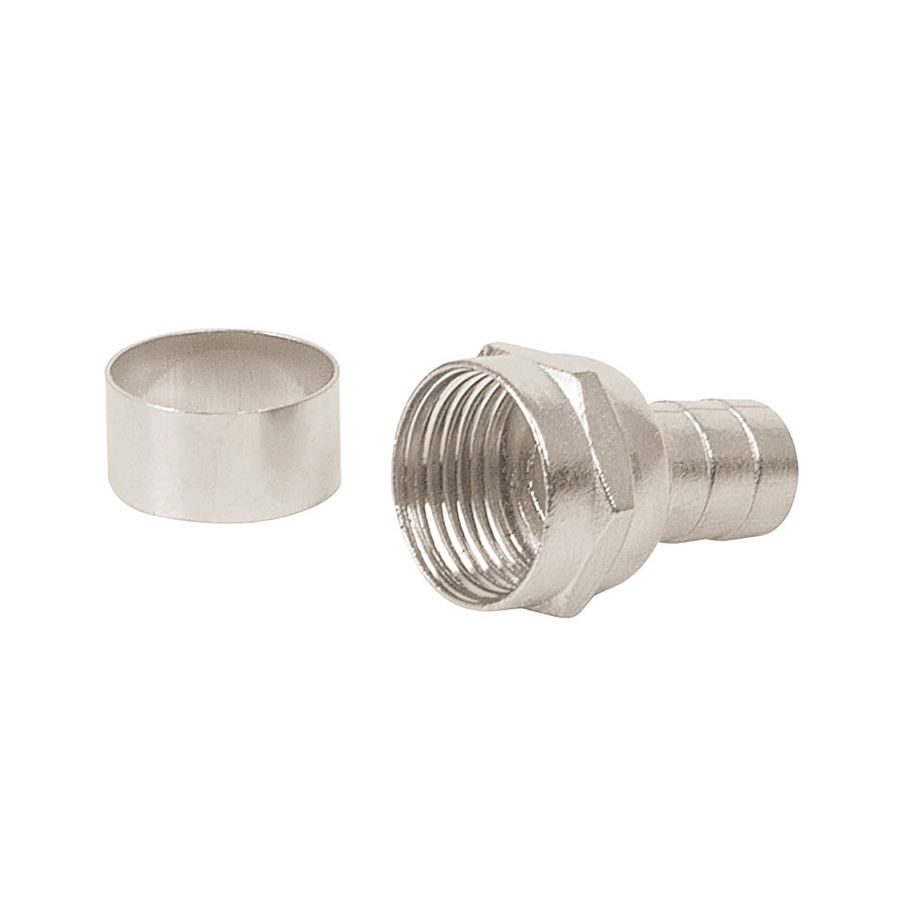 Conector coaxial RG 6 tipo campana,bolsa 4 pzas
