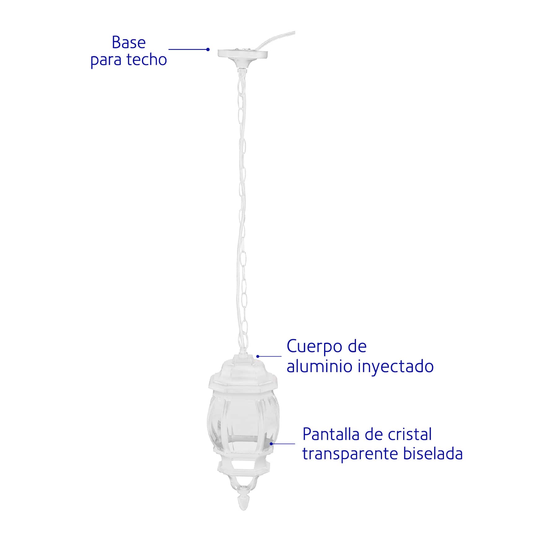 Colgante farol, blanco, 1XE26