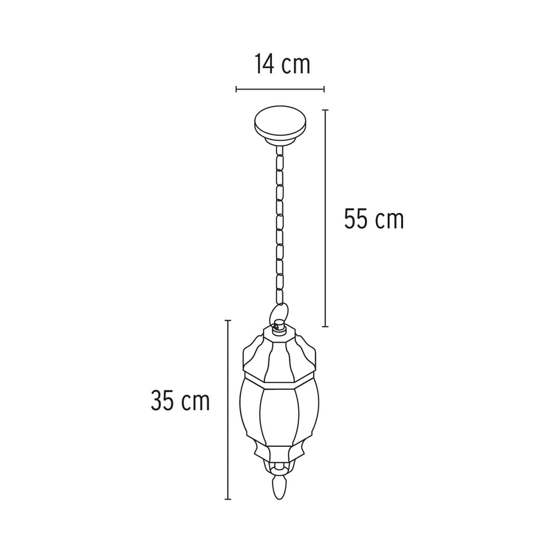 Colgante farol, negro, 1XE26