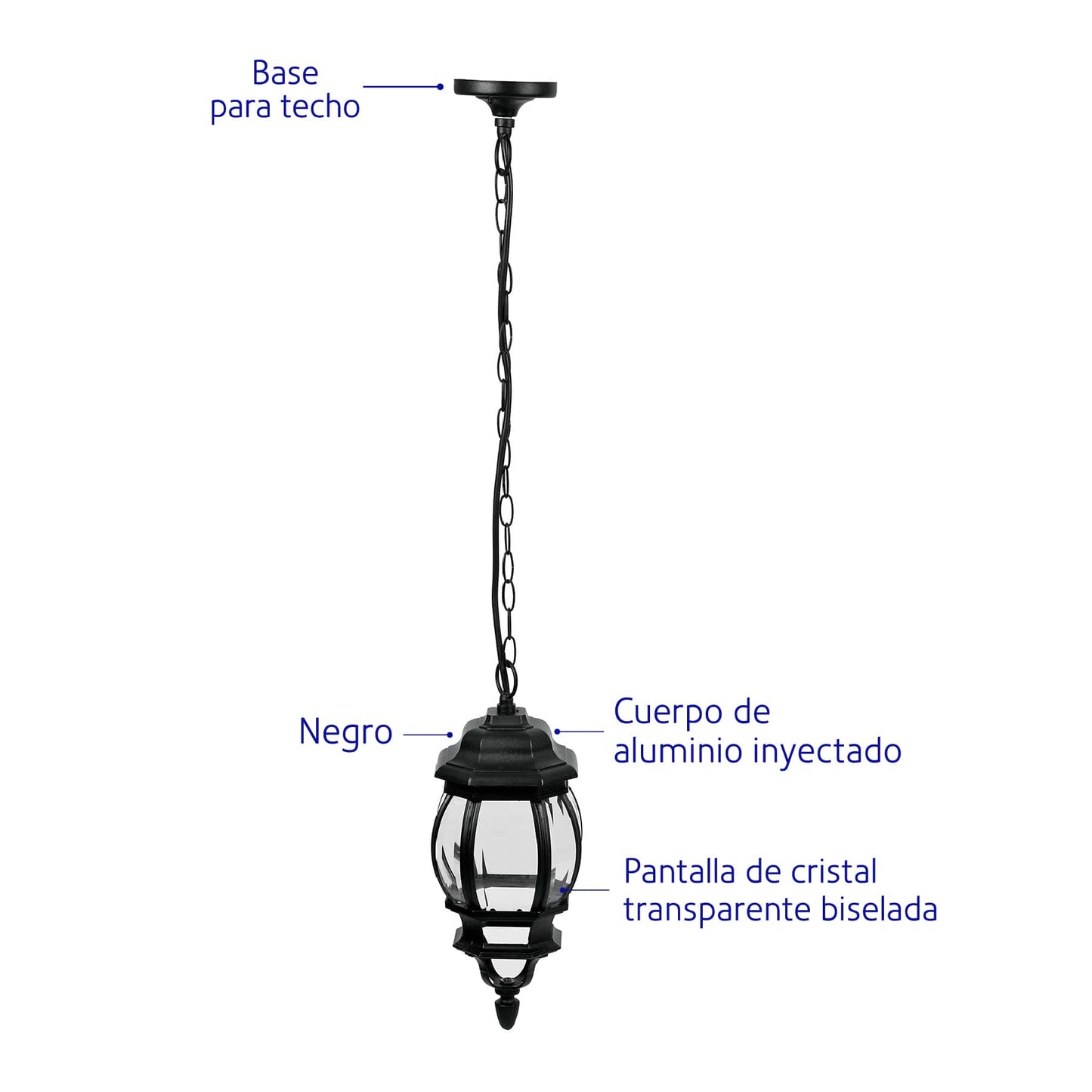 Colgante farol, negro, 1XE26