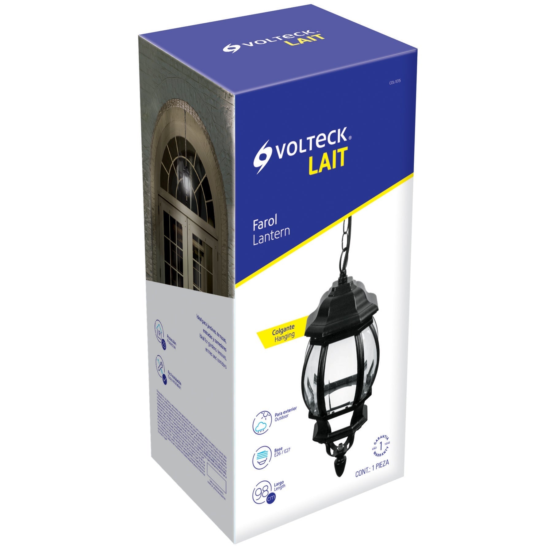 Colgante farol, negro, 1XE26