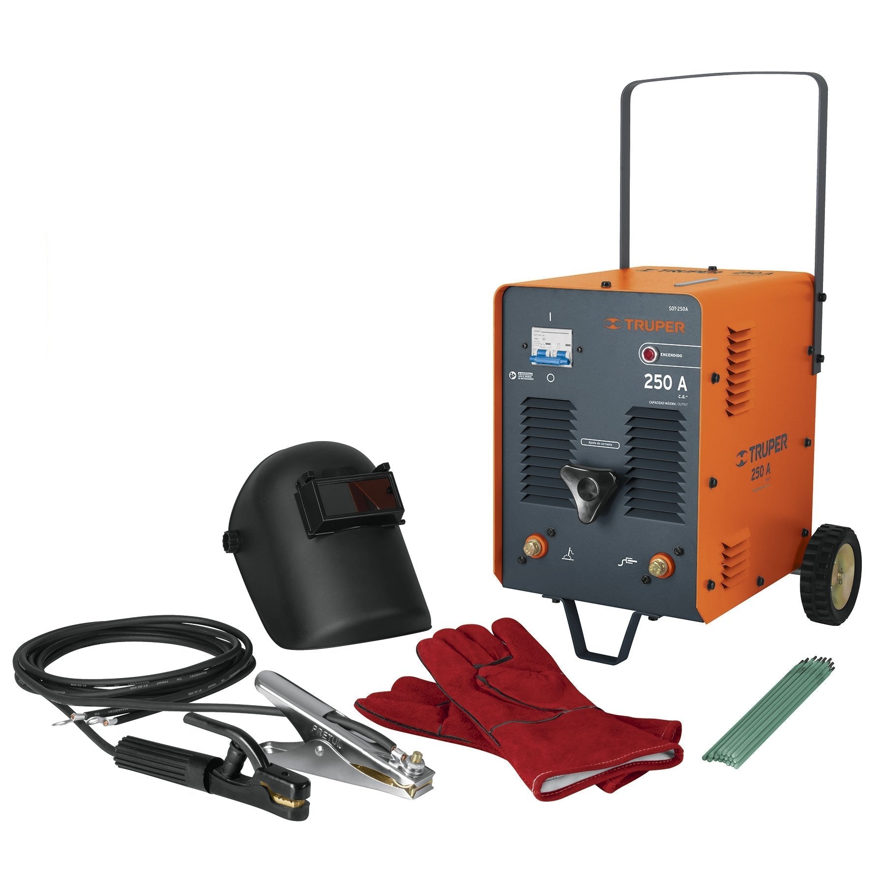 Combo soldadora inversora SOT-250A, Careta y GU, LATAM