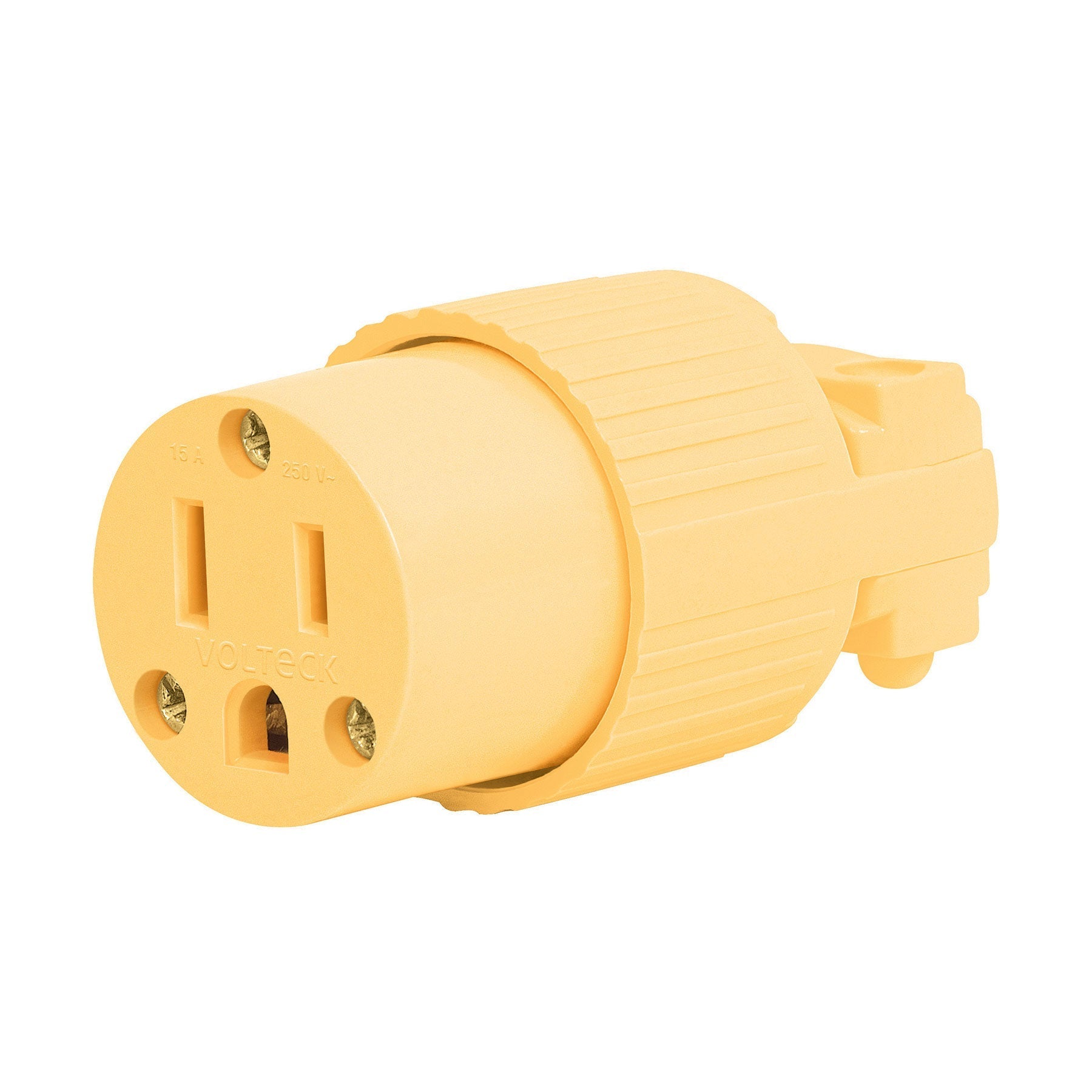 Contacto industrial, plástico, 2 polos, 3 hilos, 15A, 125V