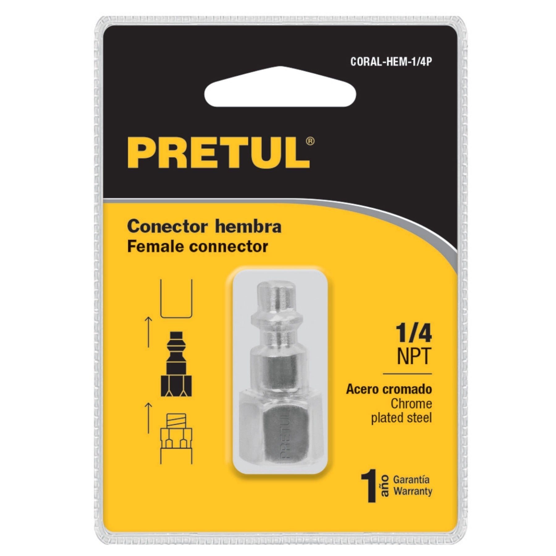 Cople acero, 1/4NPT, hembra, Pretul