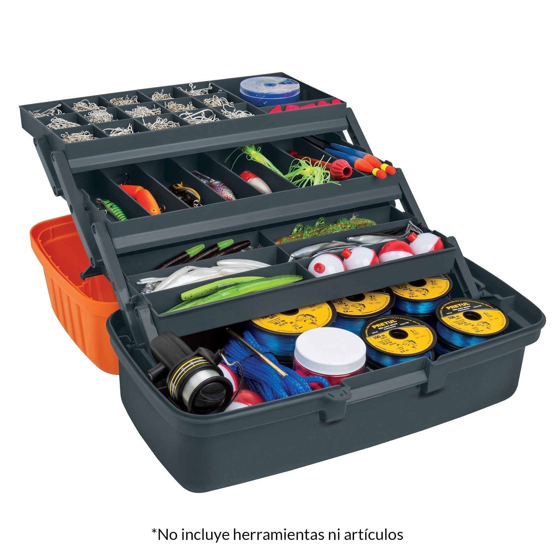 Caja para pesca, 16", naranja