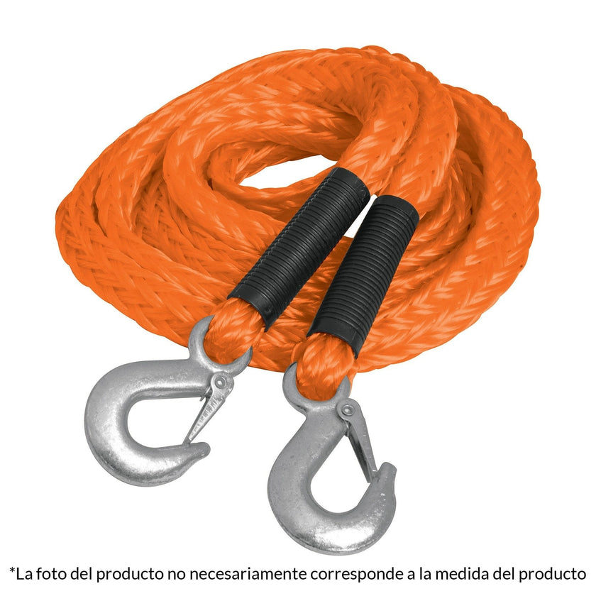 Cuerda para remolque con ganchos,7/8" x 4.5m