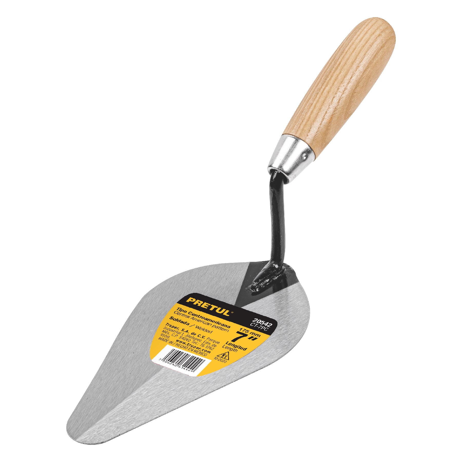 Cuchara para albañil, 7", Pretul, tipo centroamericana