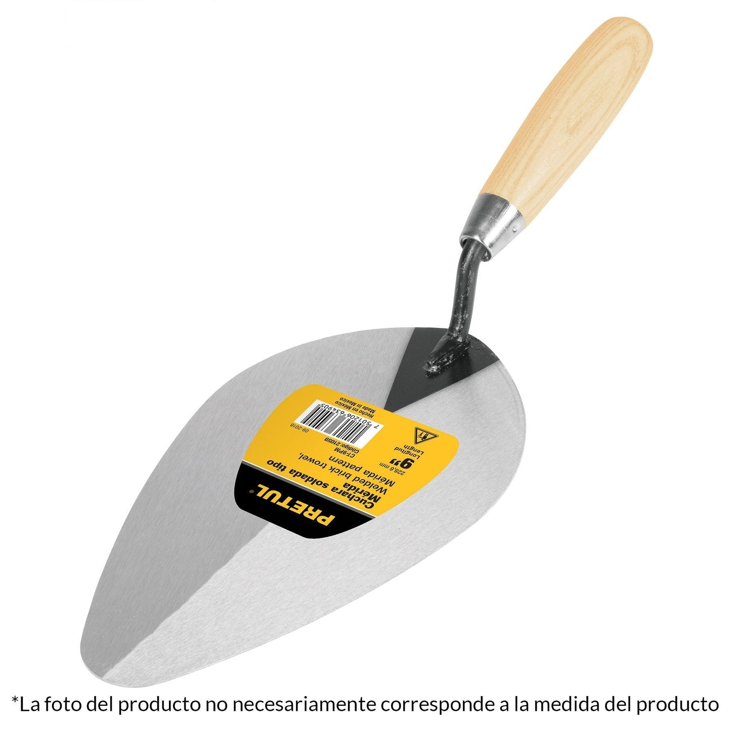 Cuchara para albañil, 8", tipo mérida, pretul