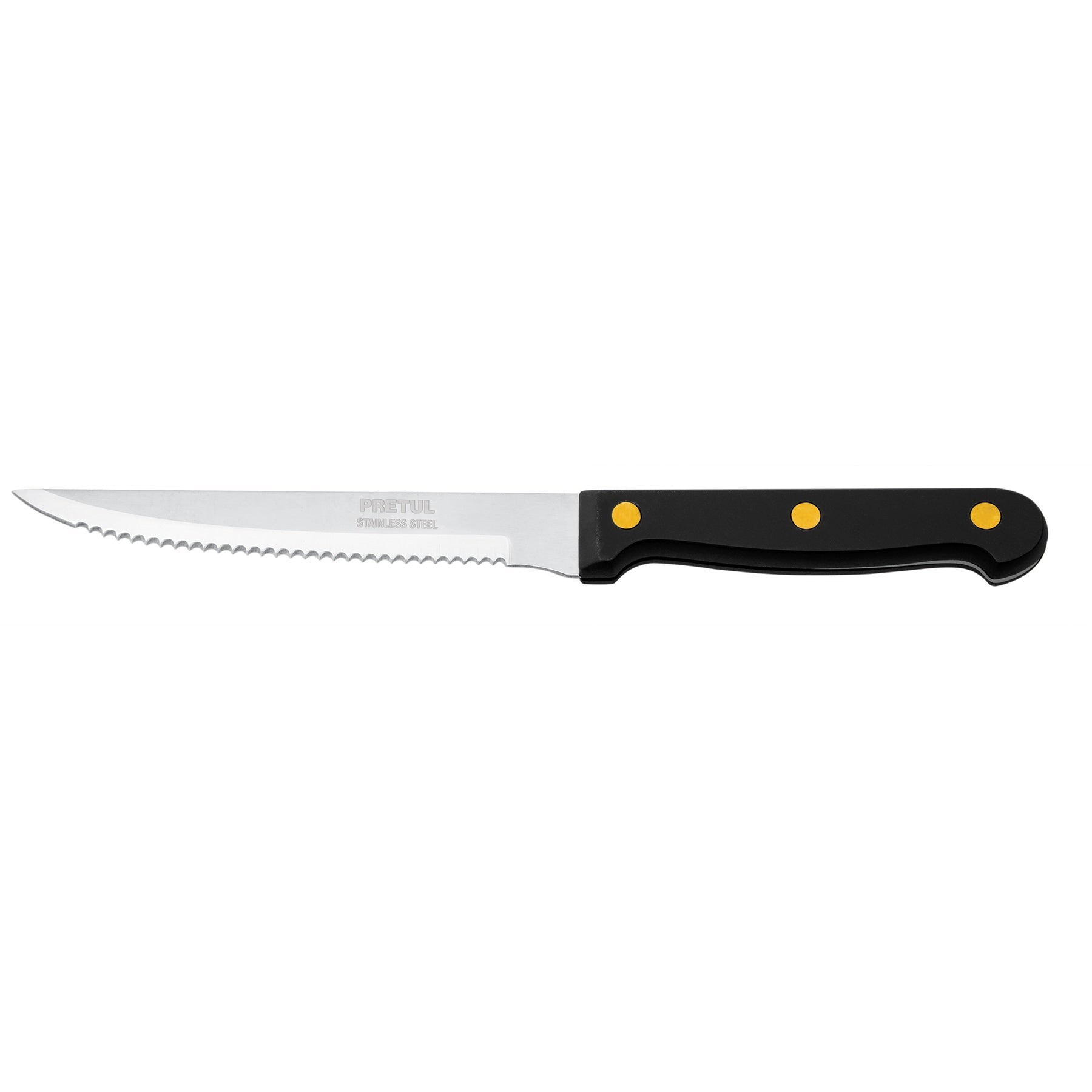Cuchillo para asado con sierra, mango plástico, 5"