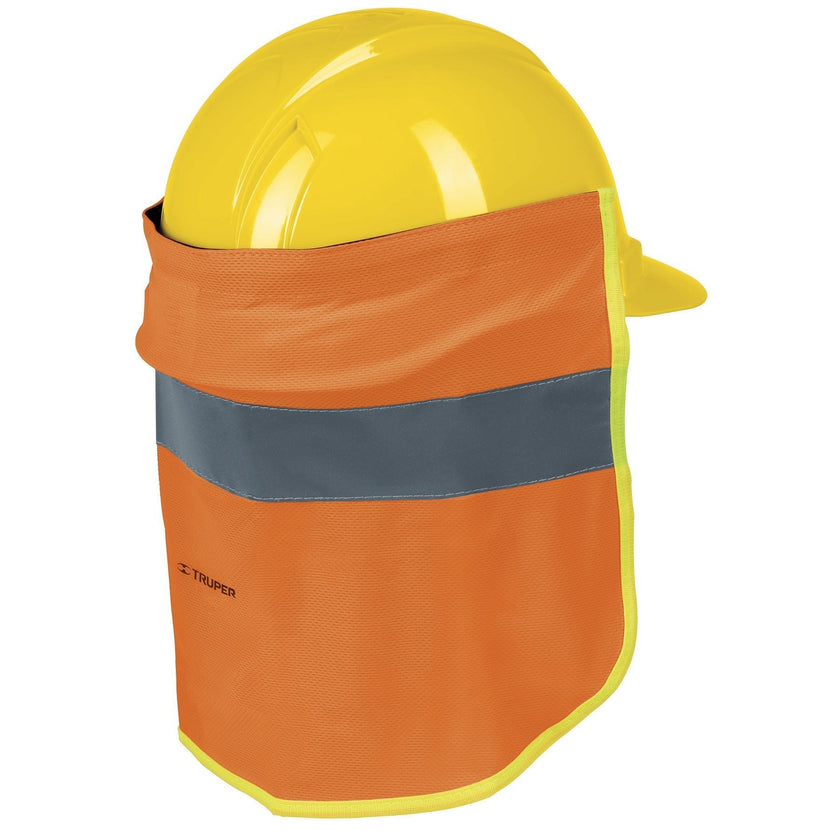 Cubrenuca para casco, con reflejante color naranja, 30 cm