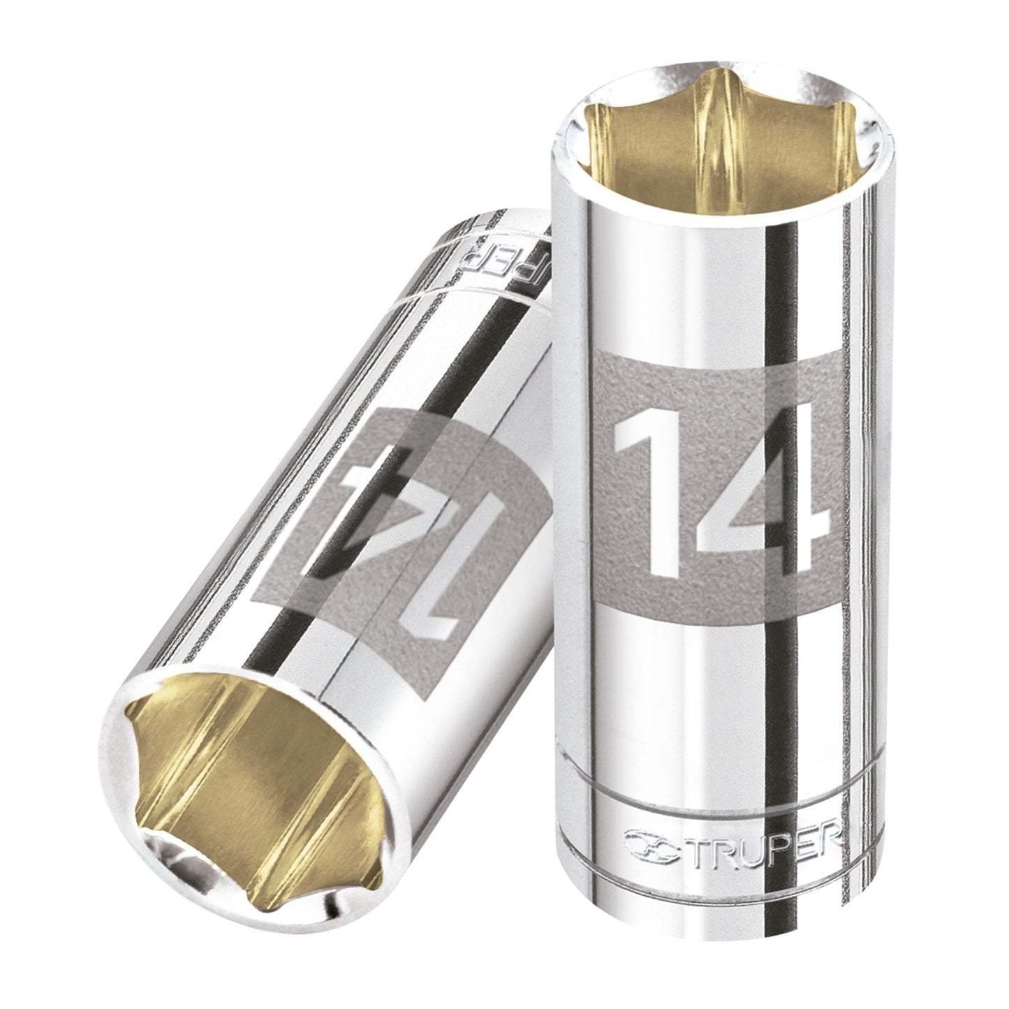 Dado de 6 puntas, largo, cuadro 1/4" de 14mm