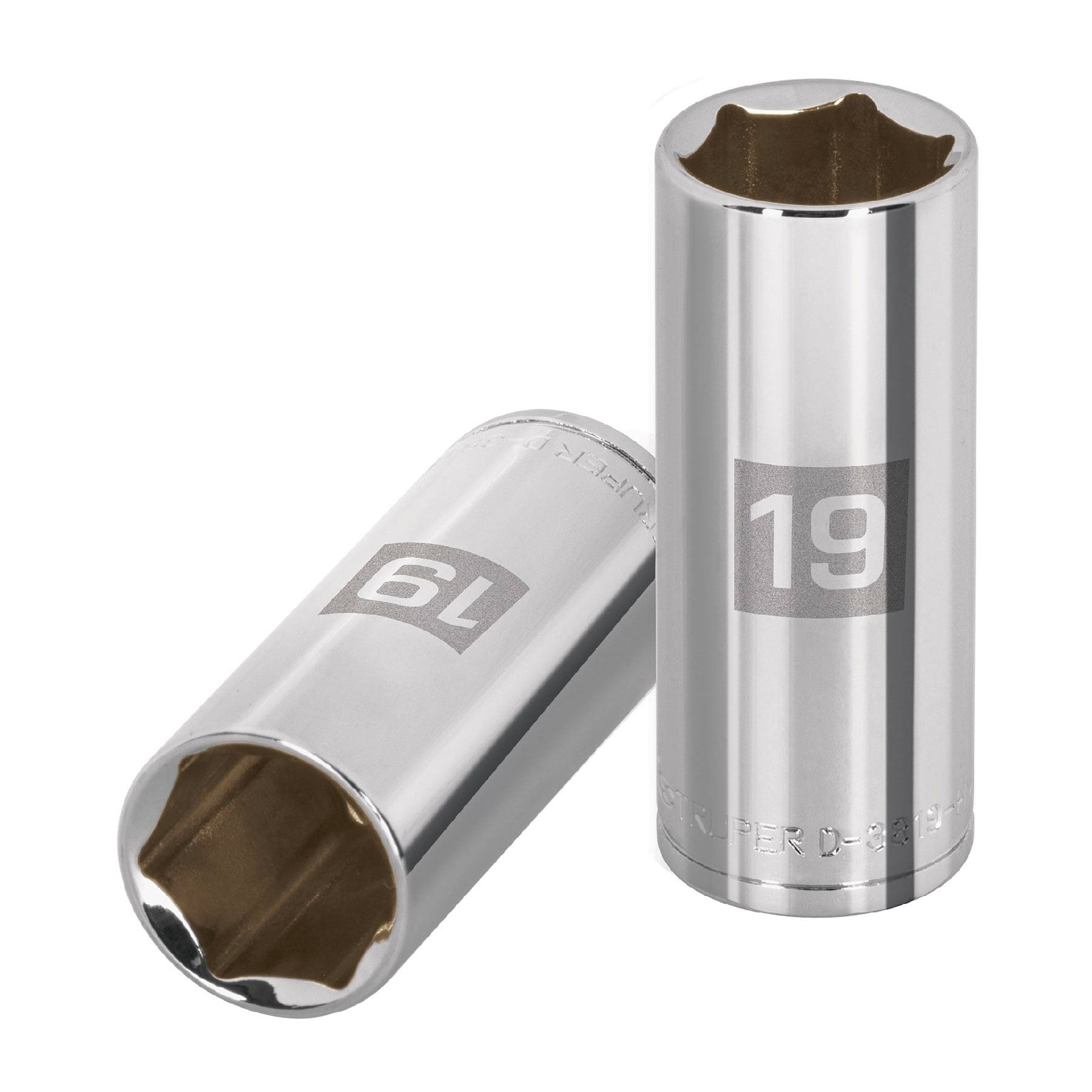 Dado de 6 puntas, largo, cuadro 3/8" de 19mm