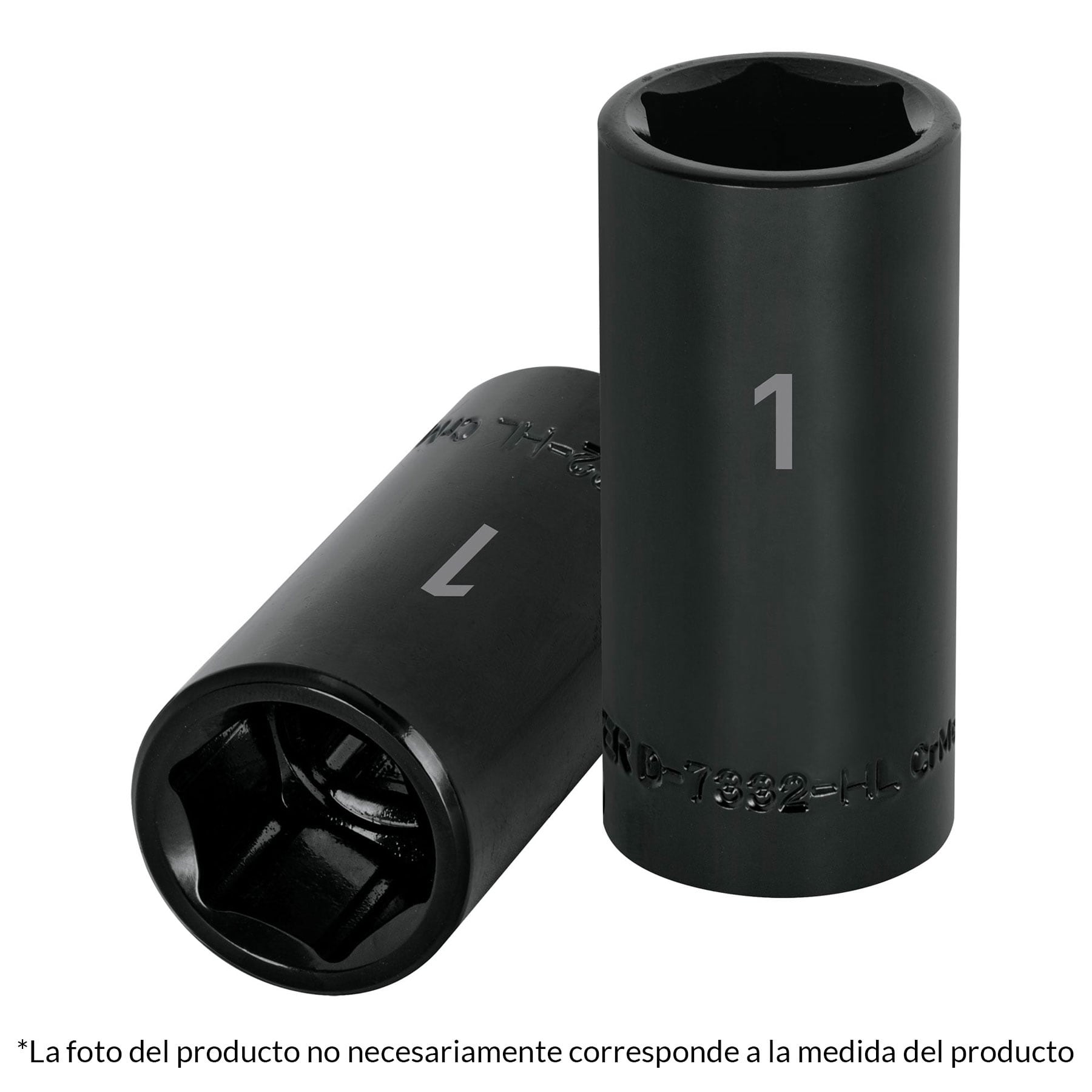 Dado de impacto, largo, 6 puntas, cuadro 1/2" de 15/16"