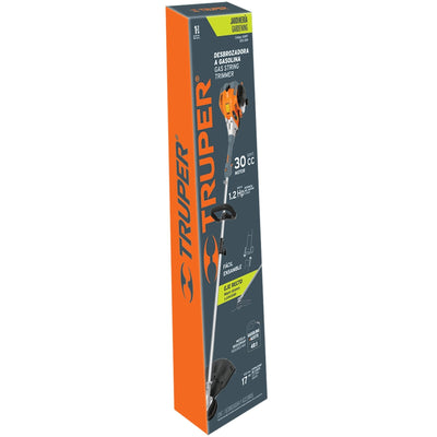 Desbrozadora a gasolina, 30cc, 17" de corte, recta