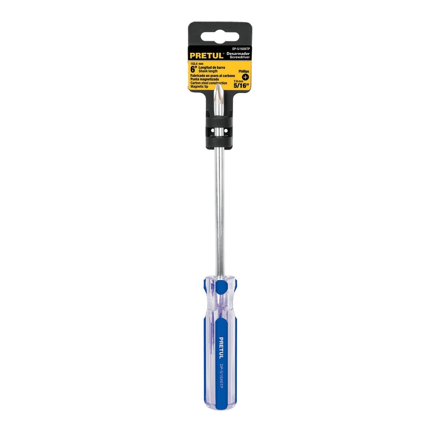 Desarmador punta phillips, 3/16 x 3", mango pvc, pretul