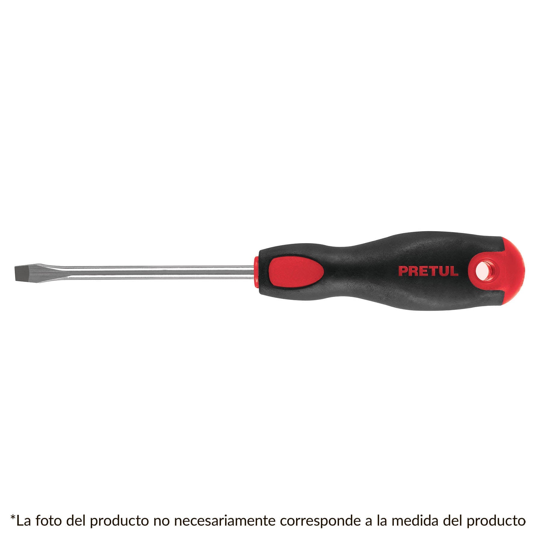 Desarmador plano, 3/16x6", mgo comfort grip, pretul