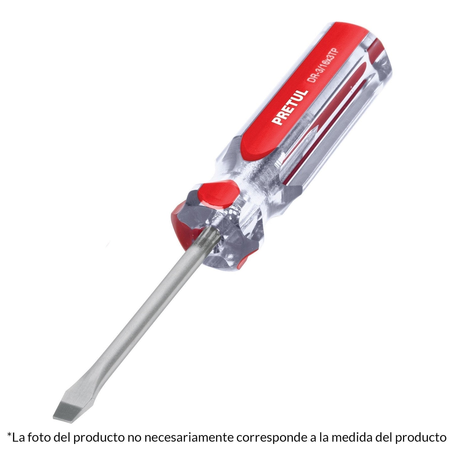 Desarmador plano, 1/4 x 4", mango pvc, pretul