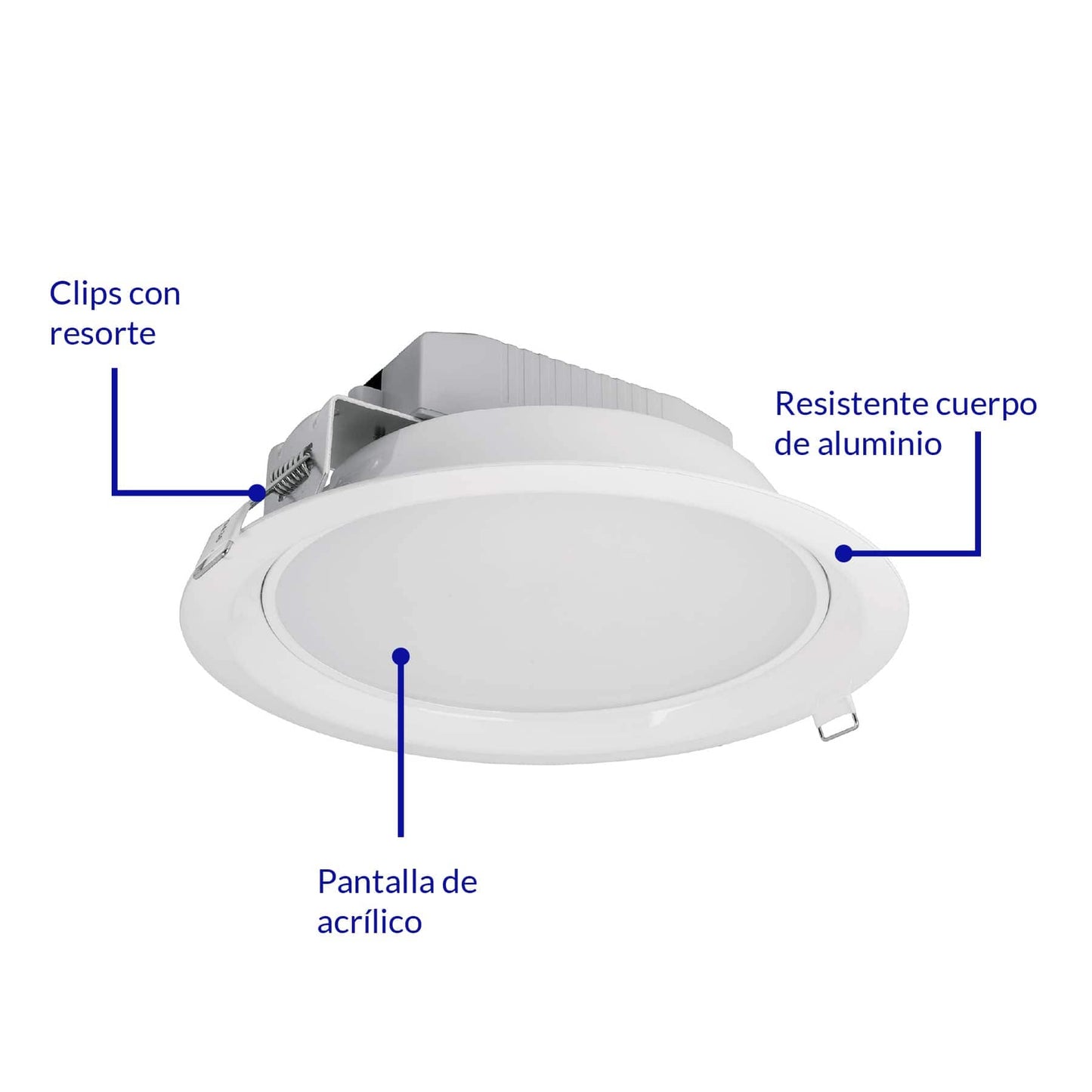 Empotrado, redondo, 12W, 6500K, LED