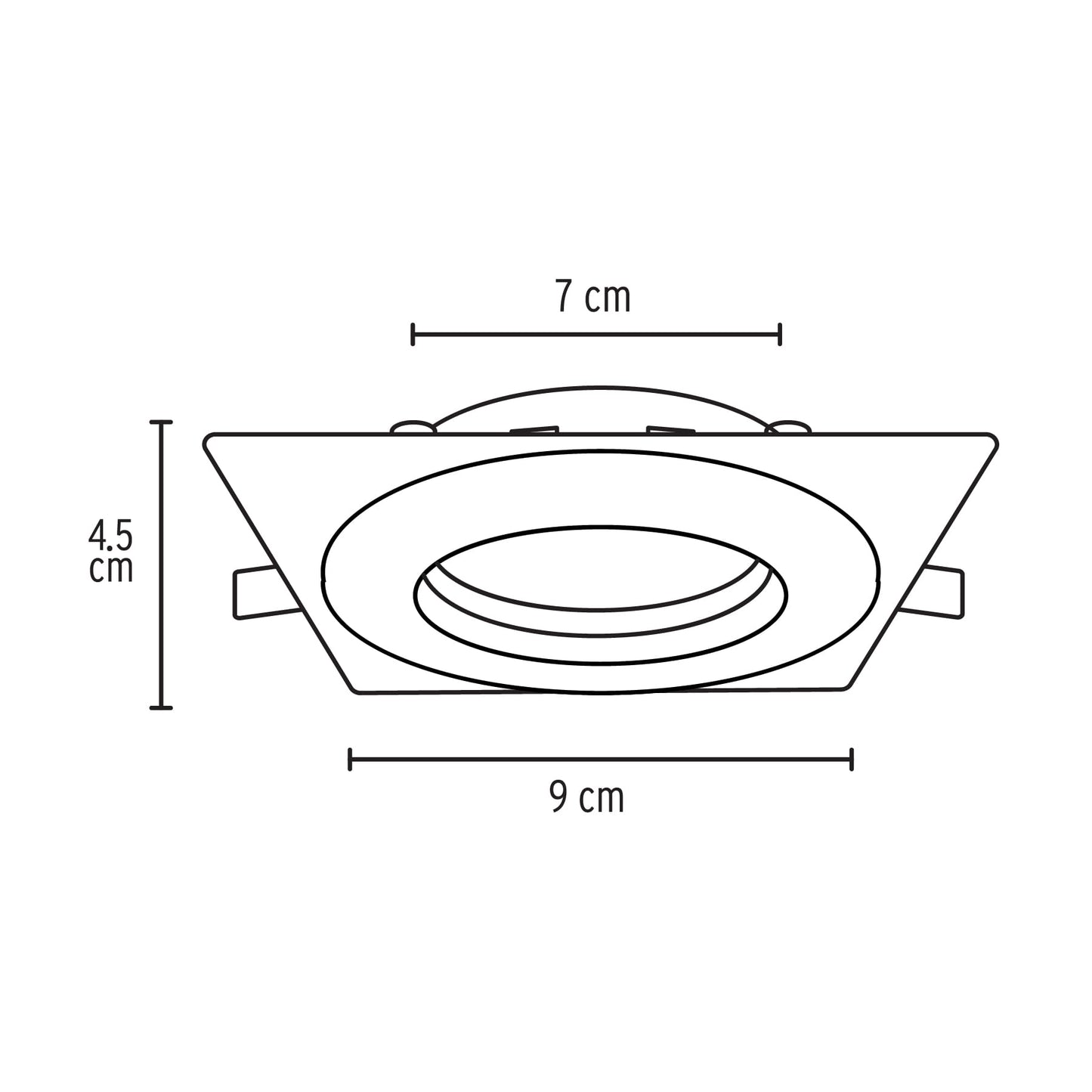 Empotrado, cuadrado, 5 W, 6500k, LED, blanco