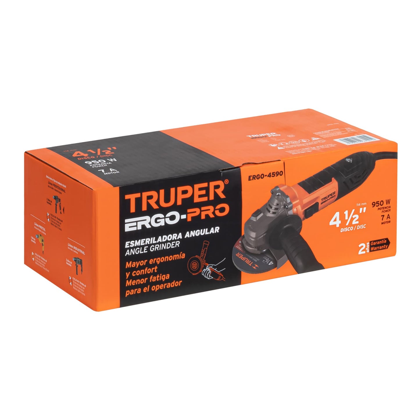Esmeriladora angular 4-1/2", ERGO-PRO, 900 W