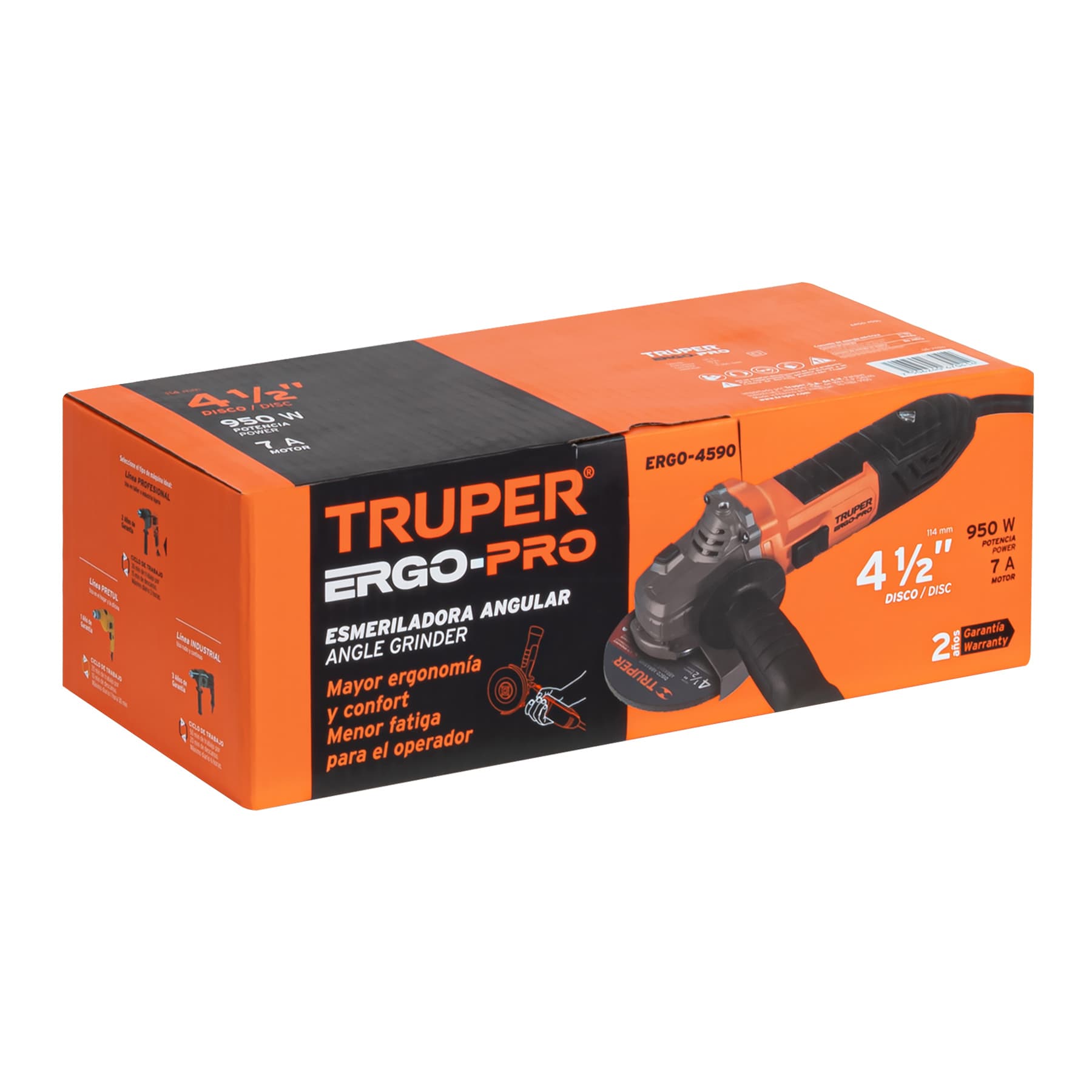Esmeriladora angular 4-1/2", ERGO-PRO, 900 W