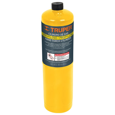 Cilindro de gas propileno de 400g, amarillo
