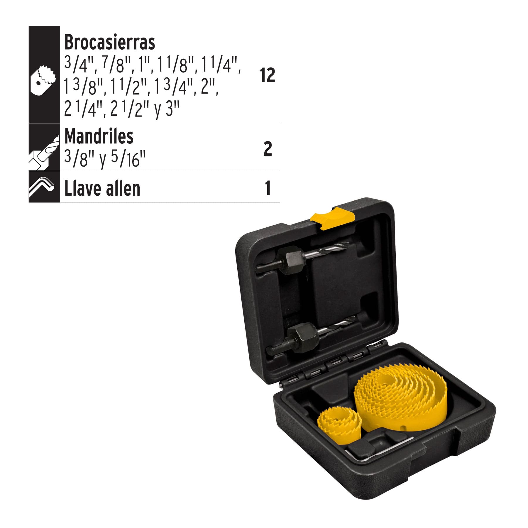 Juego de brocasierras, 15 pzas, Pretul