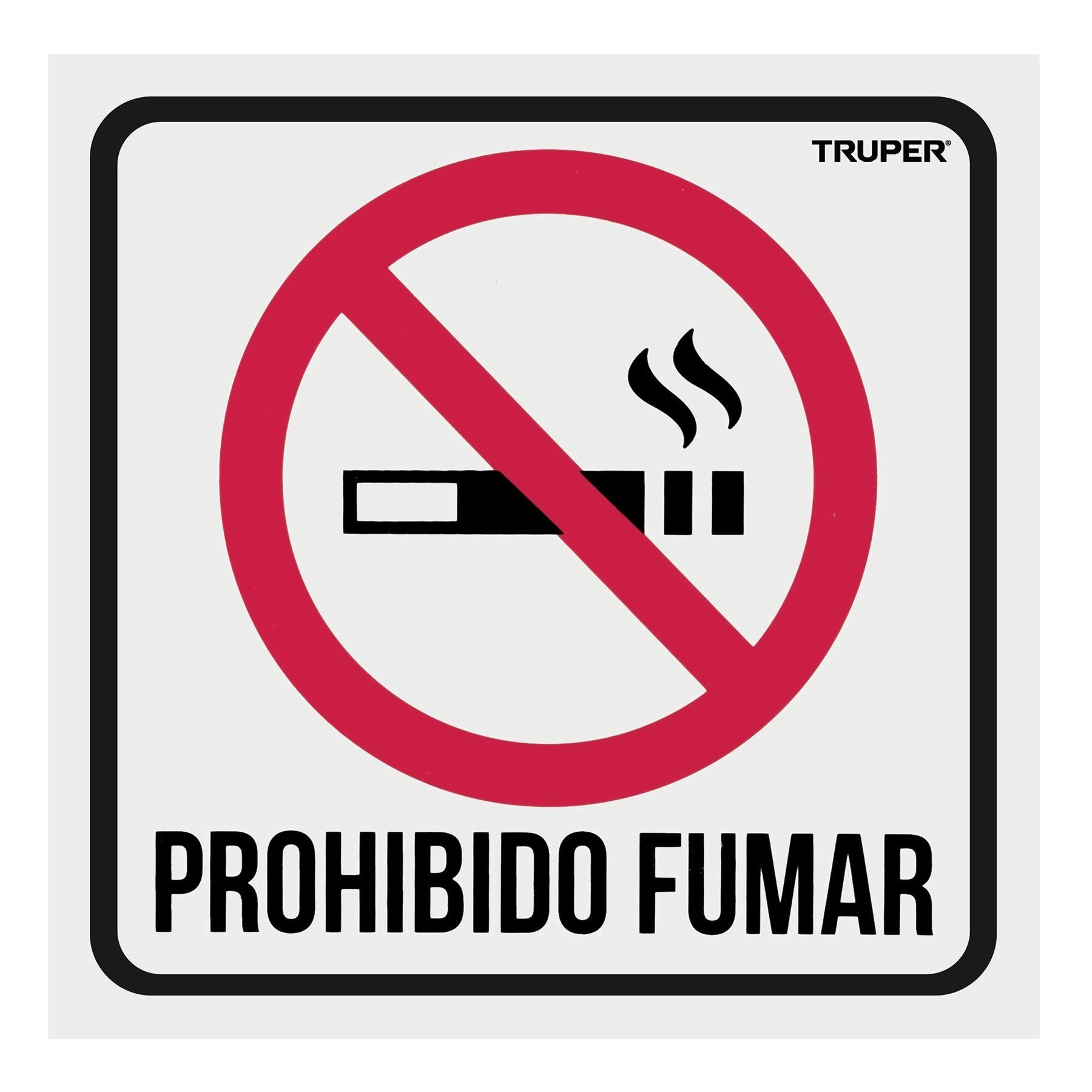 Letrero de señalización "NO FUMAR", 19 x 19 cm