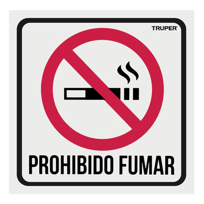 Letrero de señalización "NO FUMAR", 19 x 19 cm