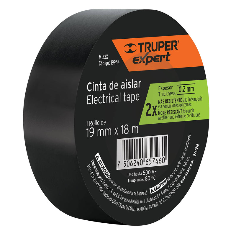 Cinta de aislar 19mm x 18m Truper Expert