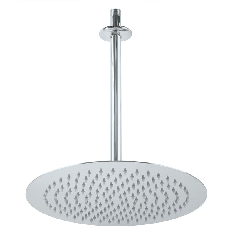 Regadera redonda, acero inoxidable, 12", cromada, Riviera