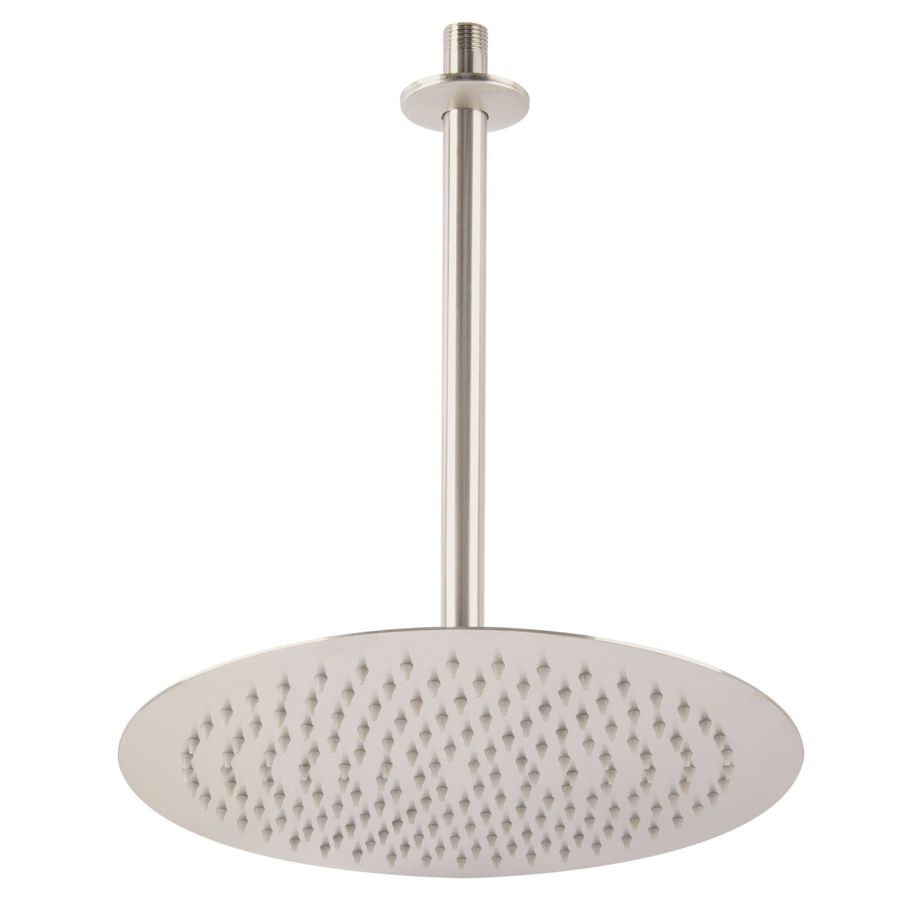 Regadera redonda, acero inoxidable, 12", satinada, Riviera
