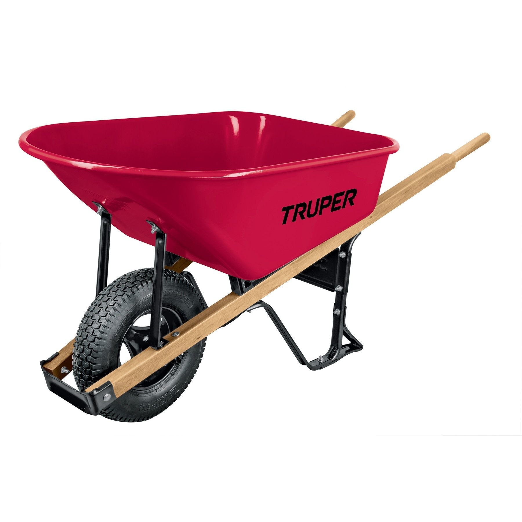 Carretilla6ft3,mgos/madera 1-3/4",llanta neumática reforzada