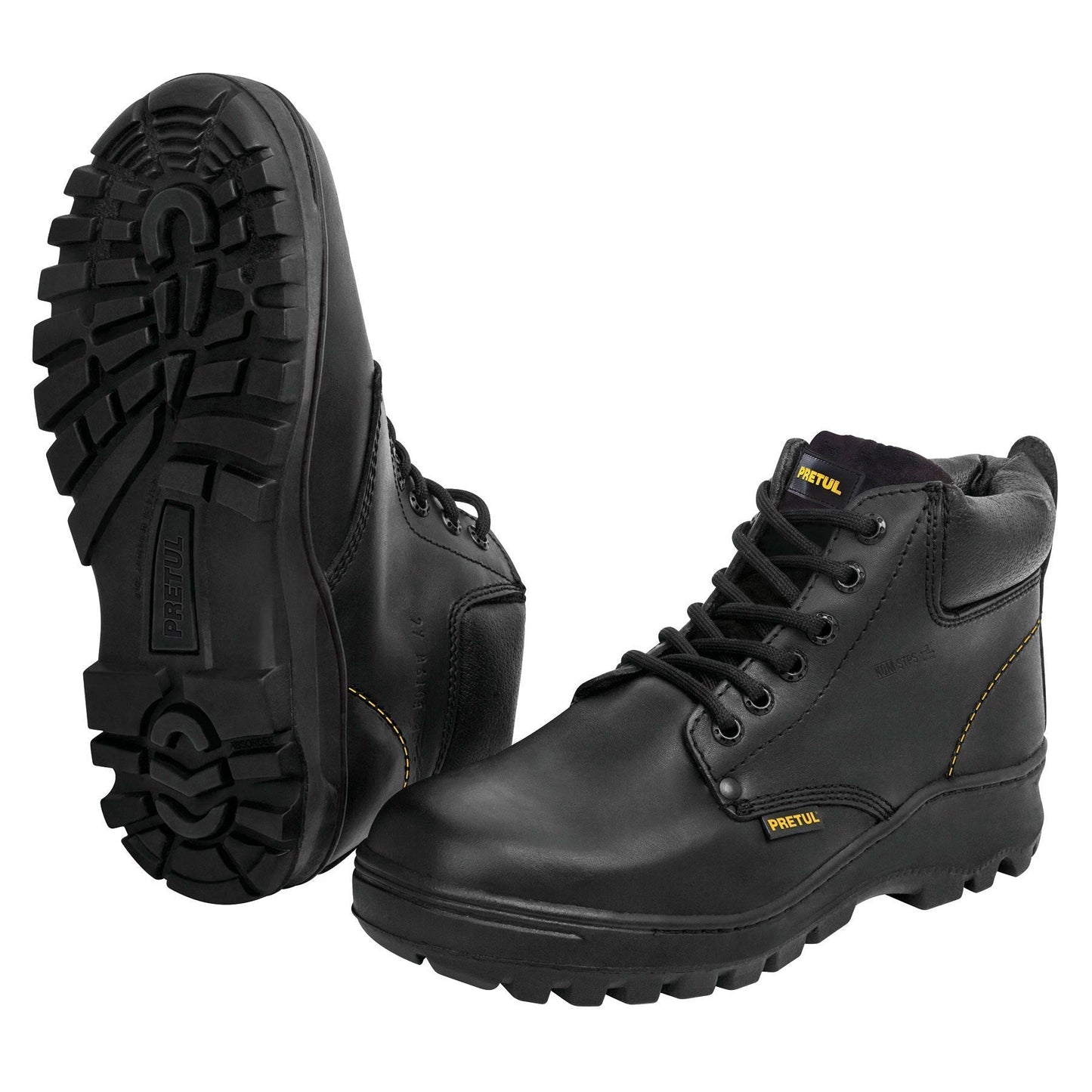 Zapatos con casco, #25, negro, agujeta bicolor, Pretul