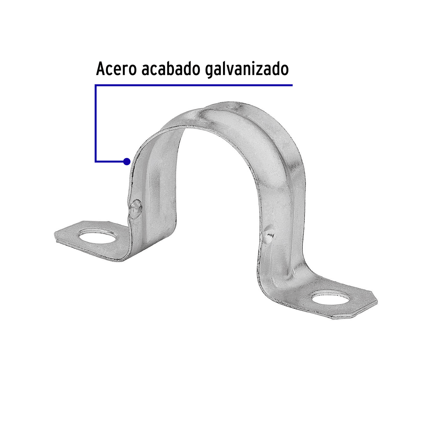 Abrazadera de tubo tipo omega 1", bolsa con 10 pzas, Volteck - Ferretería Feresmar