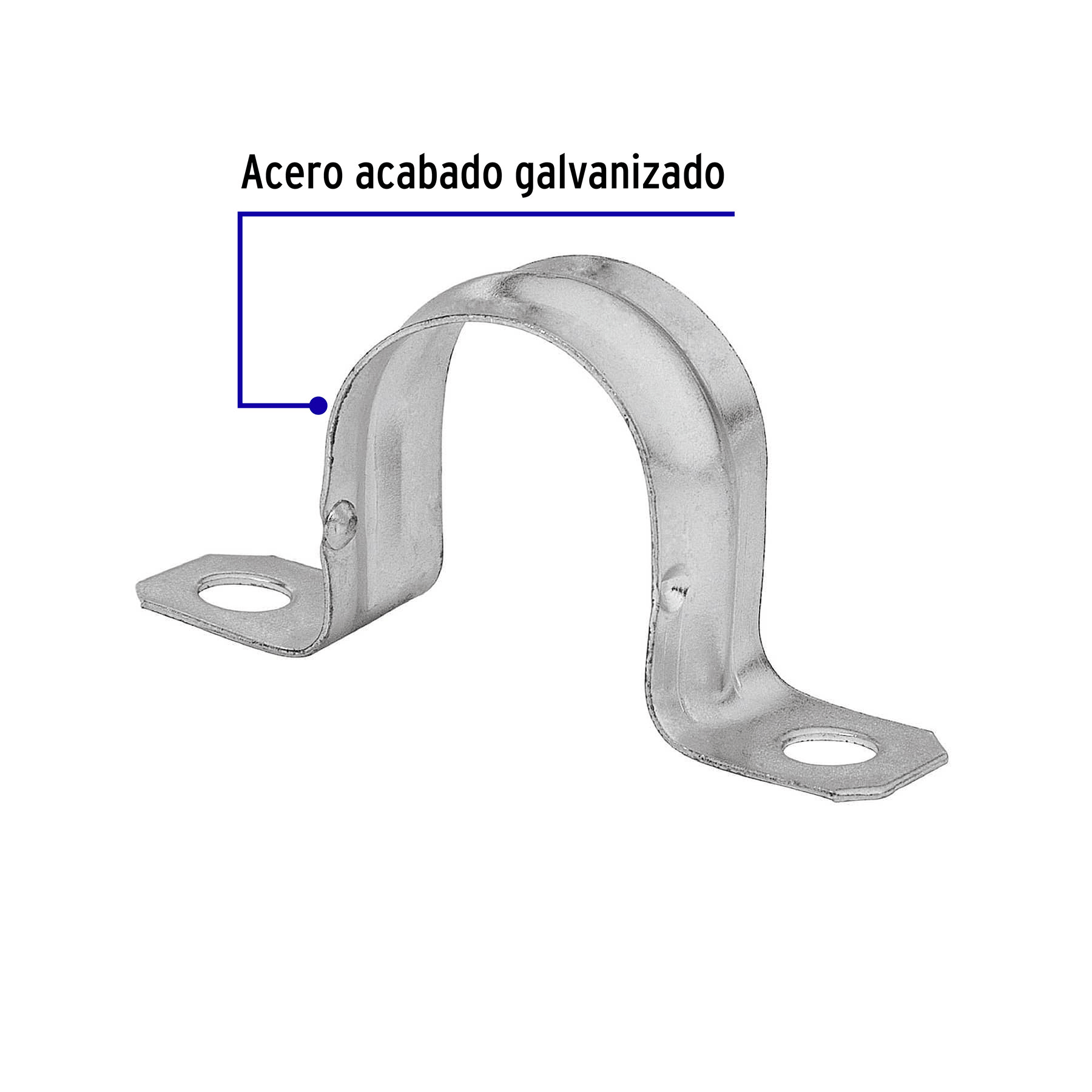 Abrazadera de tubo tipo omega 1", bolsa con 10 pzas, Volteck