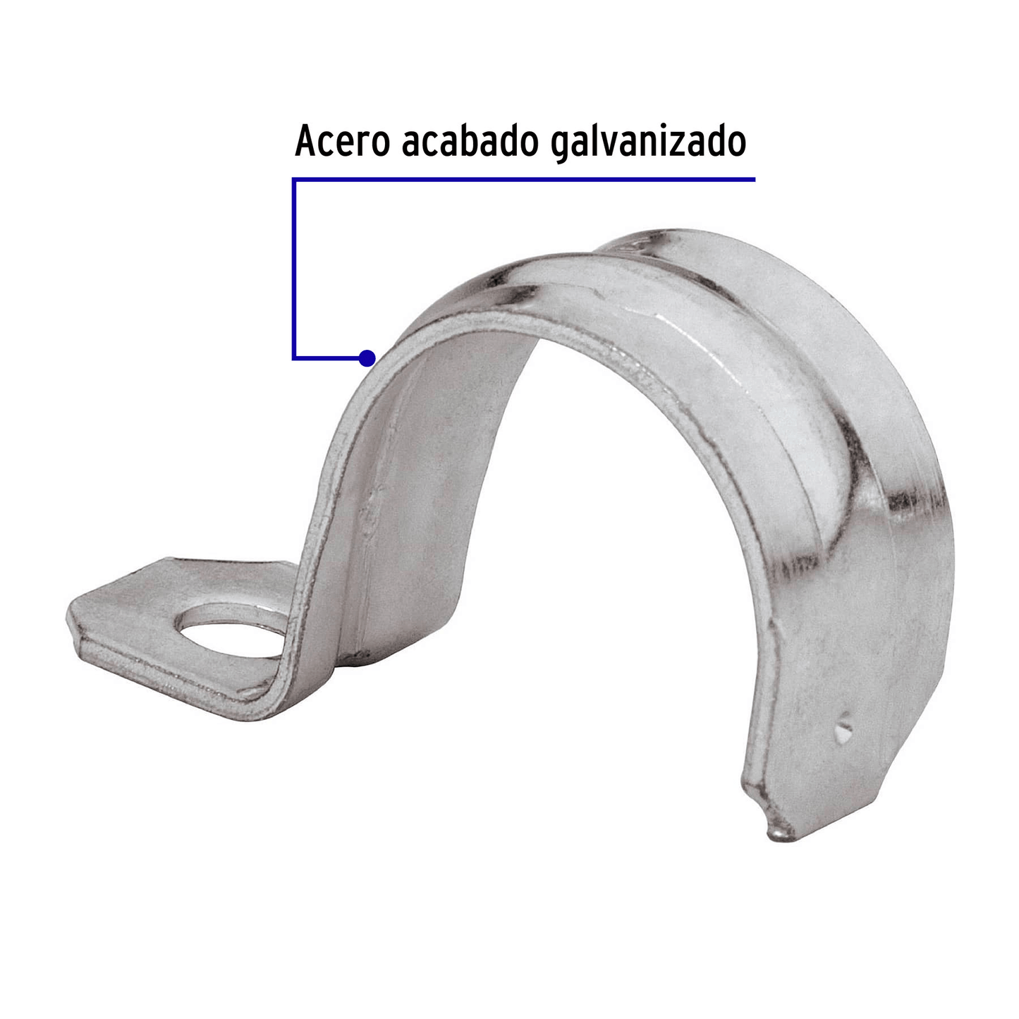 Abrazadera de tubo tipo uña 1", bolsa con 10 pzas, Volteck - Ferretería Feresmar