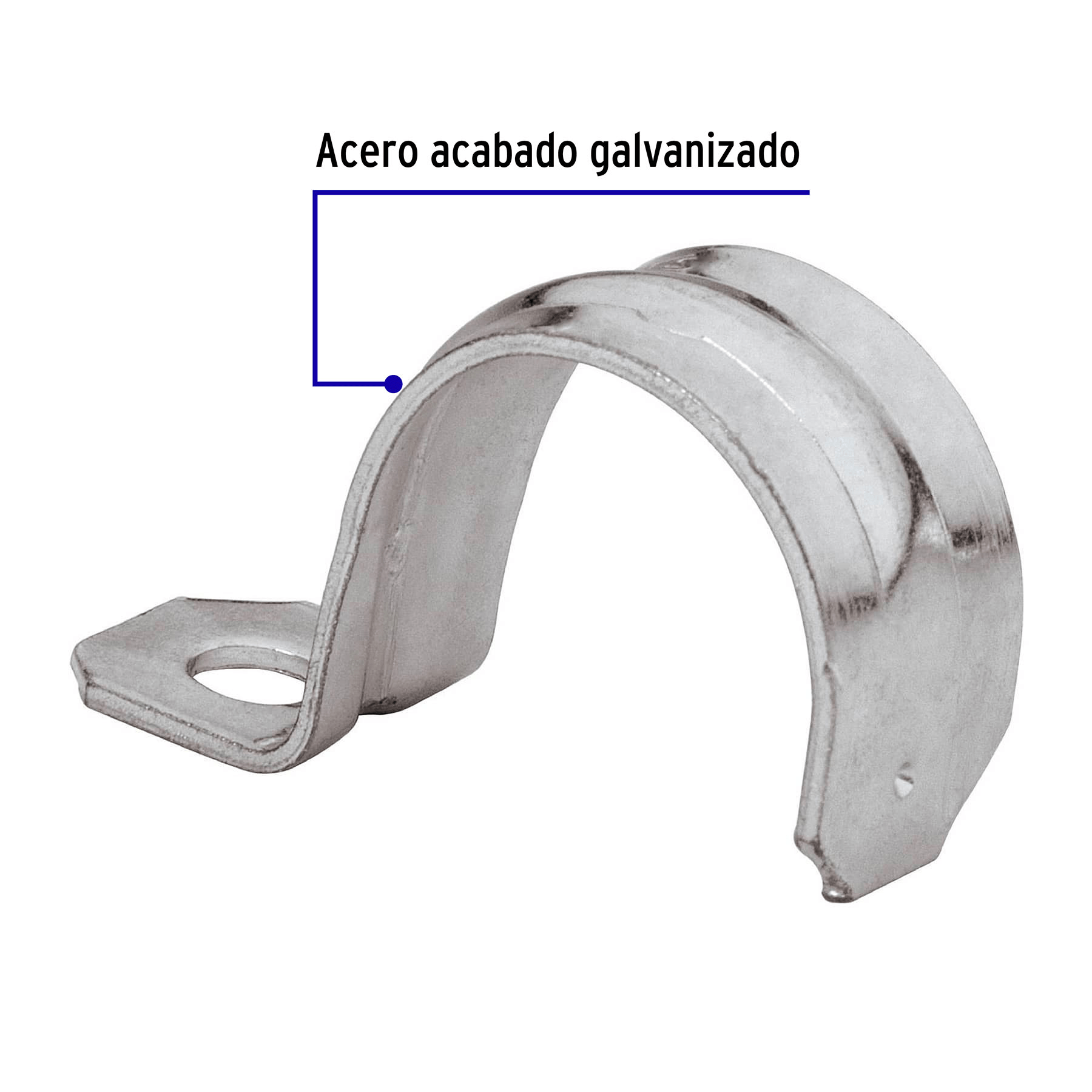 Abrazadera de tubo tipo uña 1", bolsa con 10 pzas, Volteck