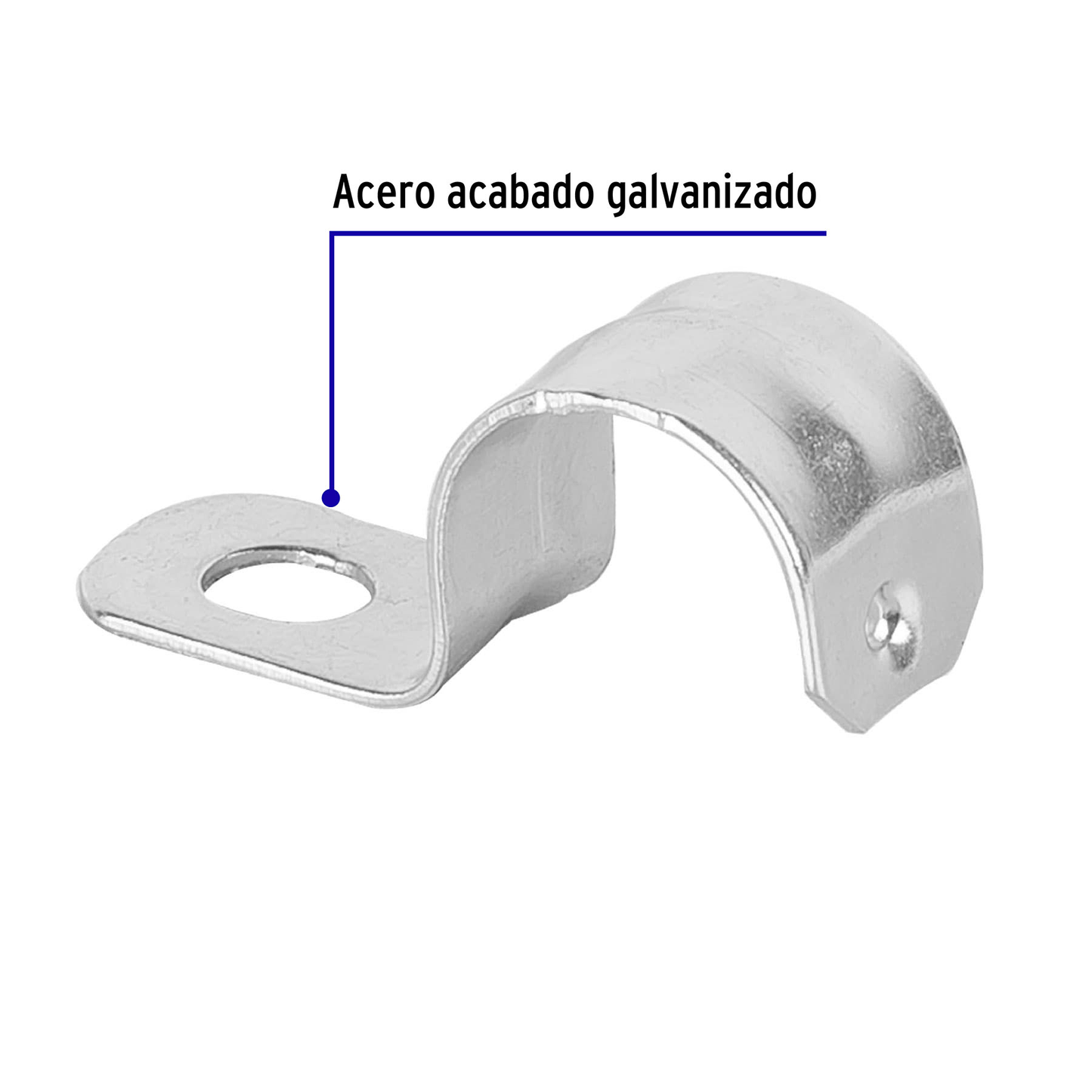Abrazadera de tubo tipo uña 1/2", bolsa con 10 pzas, Volteck - Ferretería Feresmar
