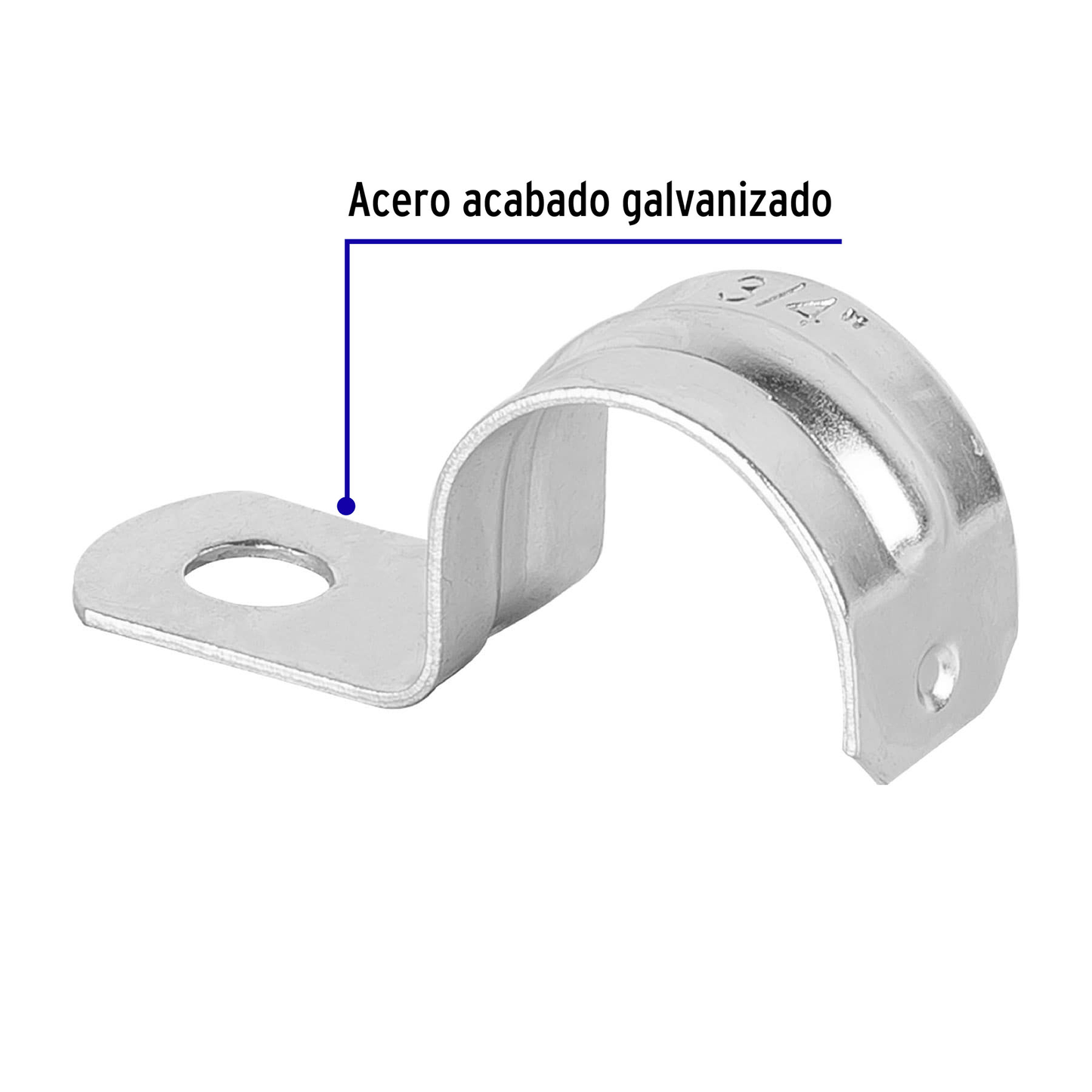 Abrazadera de tubo tipo uña 3/4",bolsa con 10 pzas , Volteck - Ferretería Feresmar