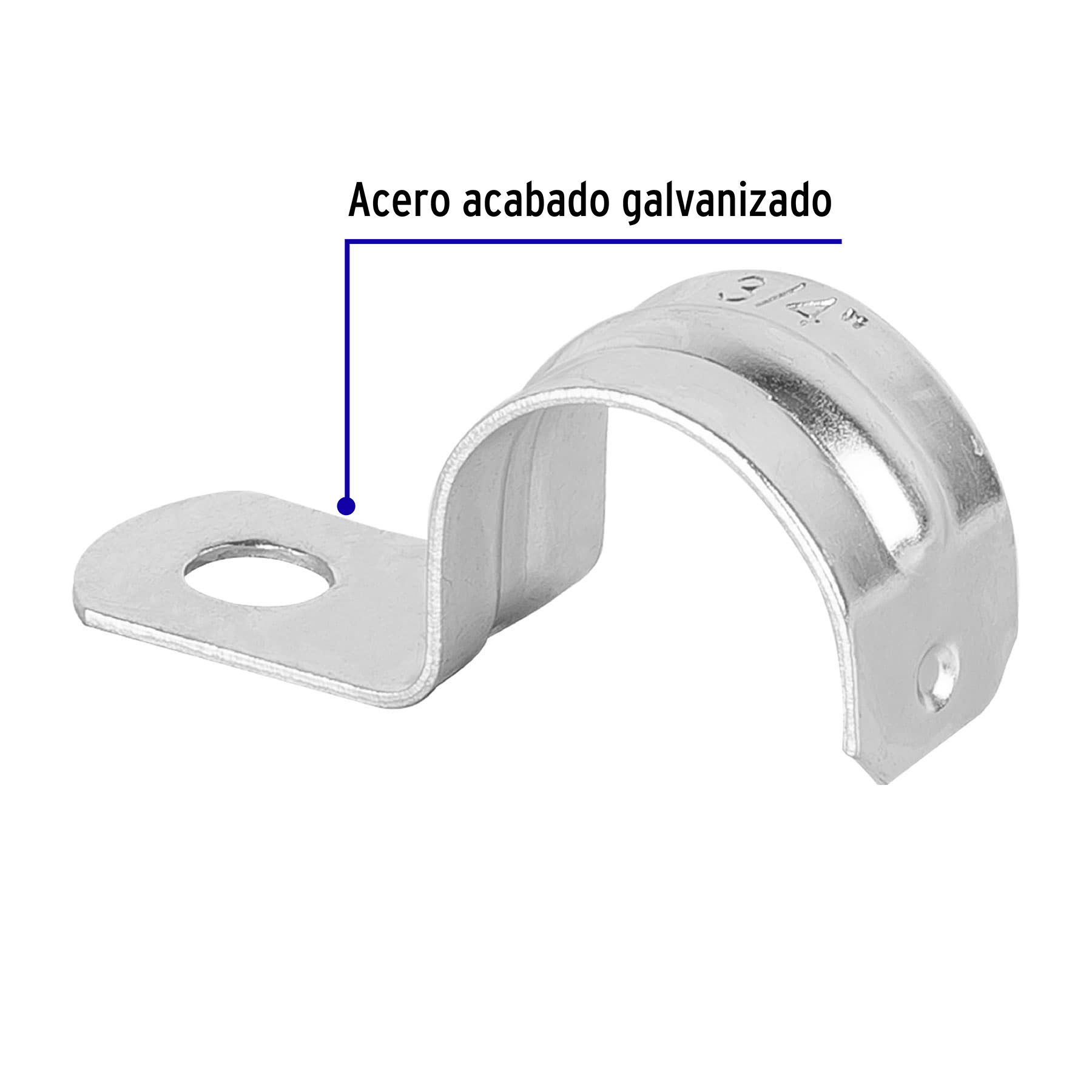 Abrazadera de tubo tipo uña 3/4",bolsa con 10 pzas , Volteck