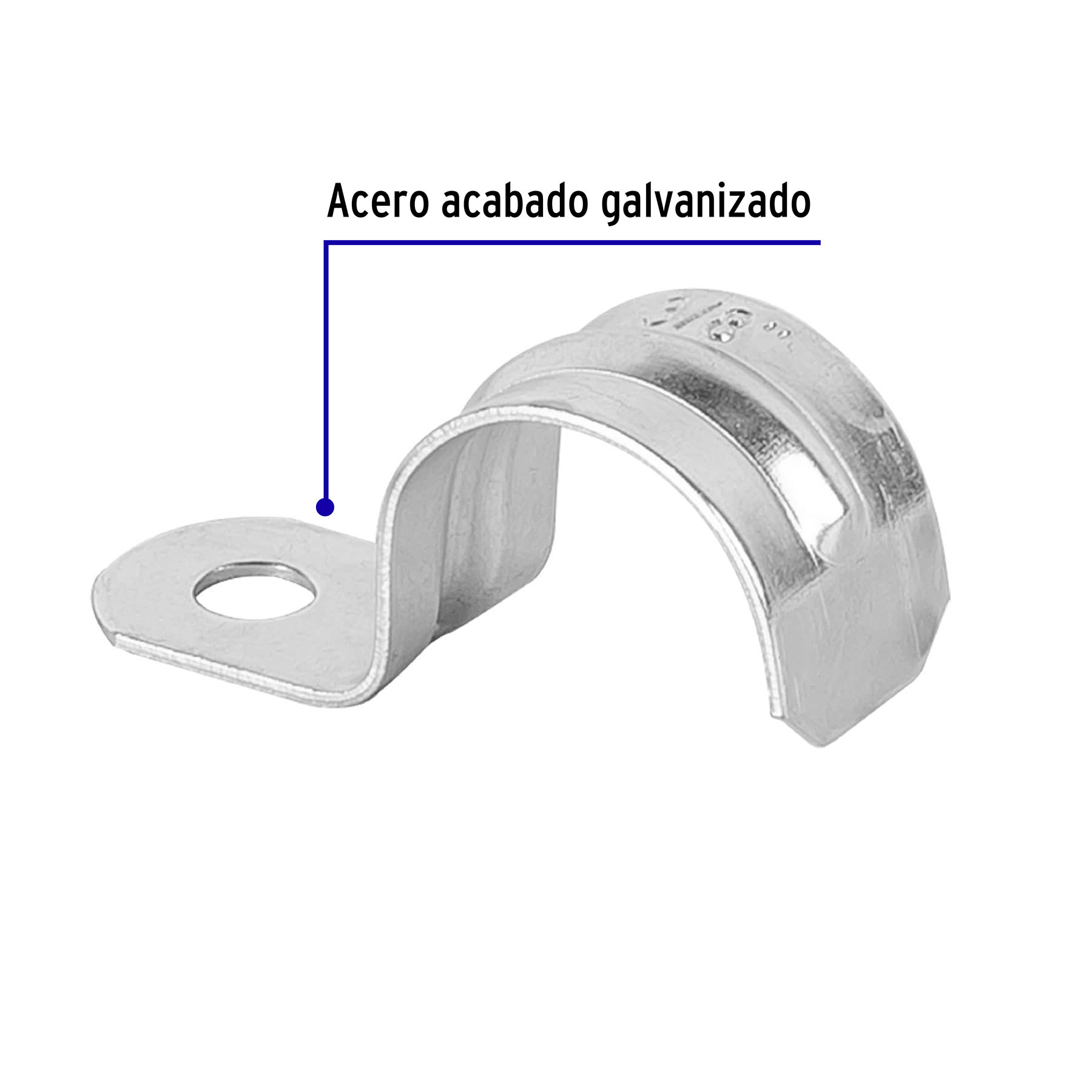 Abrazadera para tubo, tipo uña 3/8", bolsa con 10 pzas