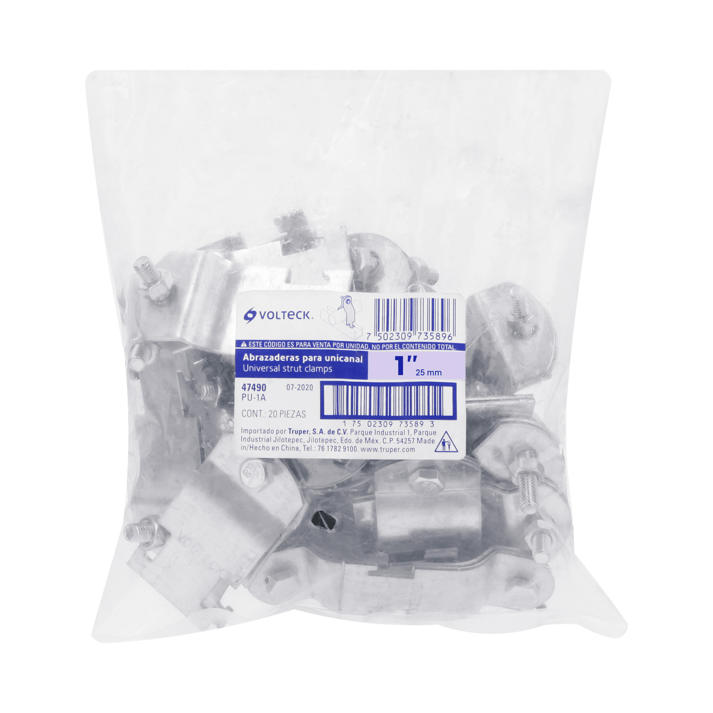 Abrazadera para unicanal 1', Volteck - Ferretería Feresmar