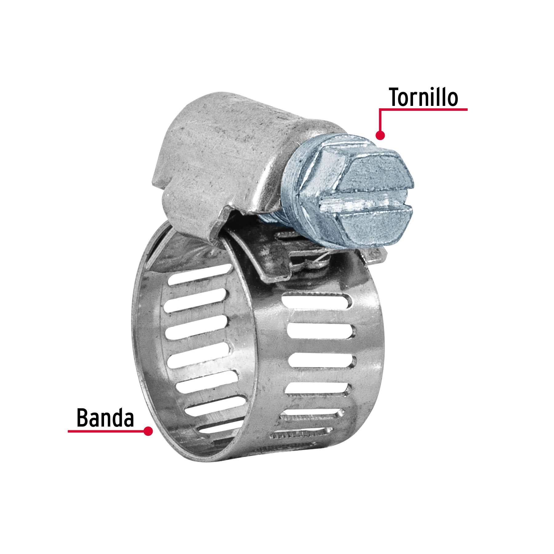 Abrazadera reforzada, # 4, 3/8 - 5/8", bolsa 10 pzas