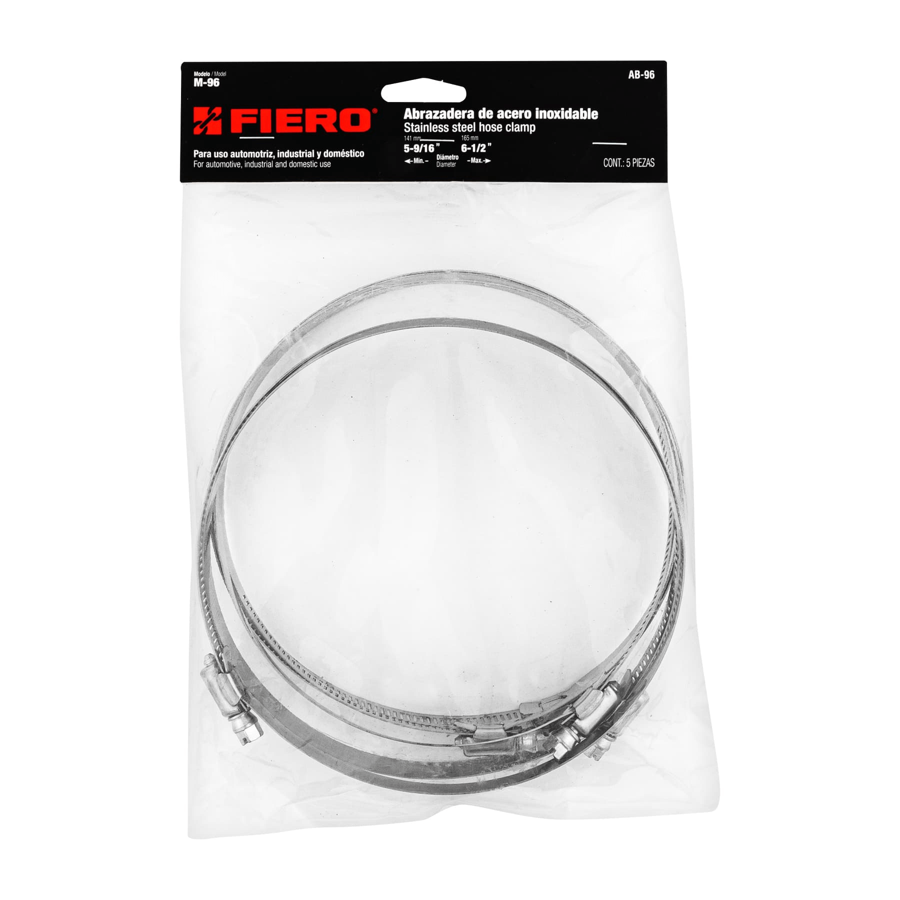 Abrazadera reforzada, # 96, 5-9/16 - 6-1/2", bolsa 5 pzas